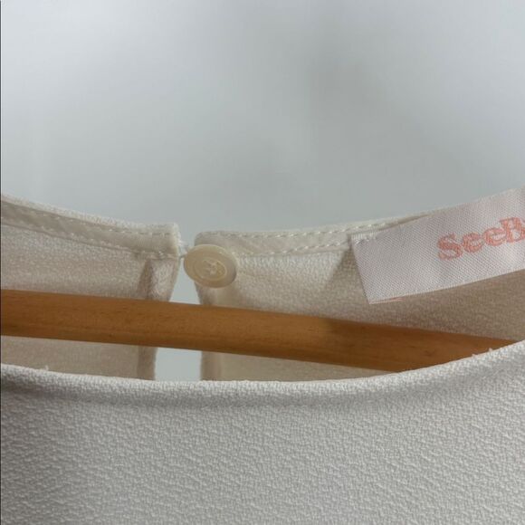 See By Chloe Top With Wide Lace Sleeves Size 36 - Picture 10 of 15